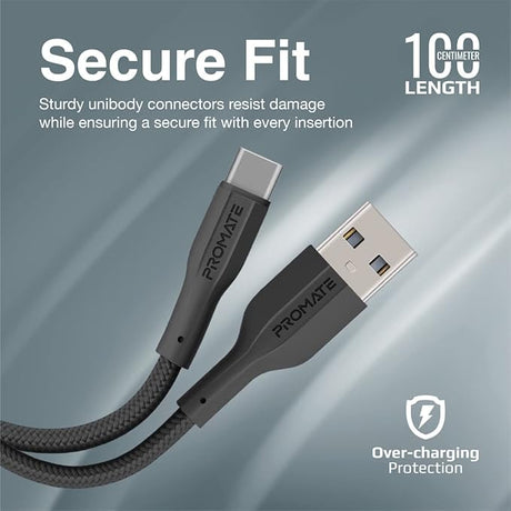 PROMATE Super Flexible USB to USB - C Cable, Type - C 1meter Charging Cable with 2A Fast Charging, 480 Mbps Data Sync, XCord - AC Black - Al Kabayel Discount CentrePROMATE Super Flexible USB to USB - C Cable, Type - C 1meter Charging Cable with 2A Fast Charging, 480 Mbps Data Sync, XCord - AC BlackCords & AdaptersPROMATEAl Kabayel Discount Centre