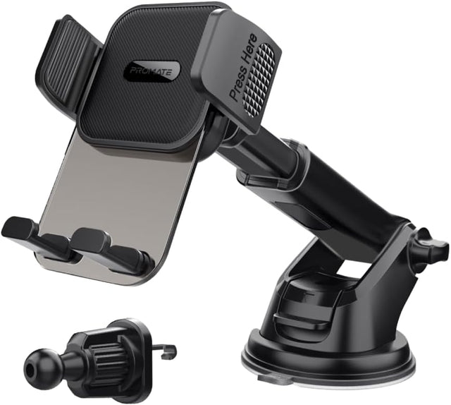 Promate Transparent Car Mount with Intelligent Auto - Clamping Cradle Design, Versatile Mounting Options, Multi - Angle Support, Extendable Arm, and One Touch Release for iPhone 17/14, TransHold - EXT - Al Kabayel Discount CentrePromate Transparent Car Mount with Intelligent Auto - Clamping Cradle Design, Versatile Mounting Options, Multi - Angle Support, Extendable Arm, and One Touch Release for iPhone 17/14, TransHold - EXTElectronic AppliancesPROMATEAl Kabayel Discount Centre