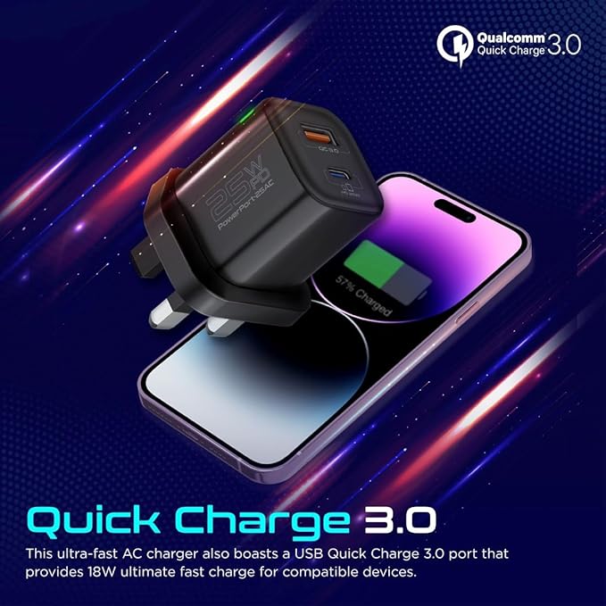 PROMATE Ultra Fast Dual Port Charger 25W, Black - Al Kabayel Discount CentrePROMATE Ultra Fast Dual Port Charger 25W, BlackCords & AdaptersPROMATEAl Kabayel Discount Centre