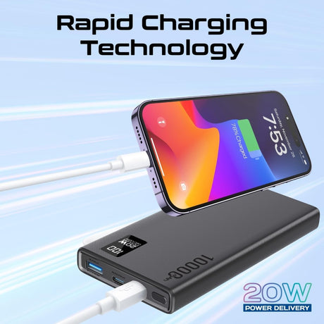 Promate Universal 10000mAh Ultra - Slim Power Bank, with 20W USB - C Input/Output Port, QC 3.0 Output, USB - C Ports, LCD Screen and Over - Heating Protection for Smartphones and Tablets, Bolt - 10PD - Al Kabayel Discount CentrePromate Universal 10000mAh Ultra - Slim Power Bank, with 20W USB - C Input/Output Port, QC 3.0 Output, USB - C Ports, LCD Screen and Over - Heating Protection for Smartphones and Tablets, Bolt - 10PDMobile AccessoriesPROMATEAl Kabayel Discount Centre