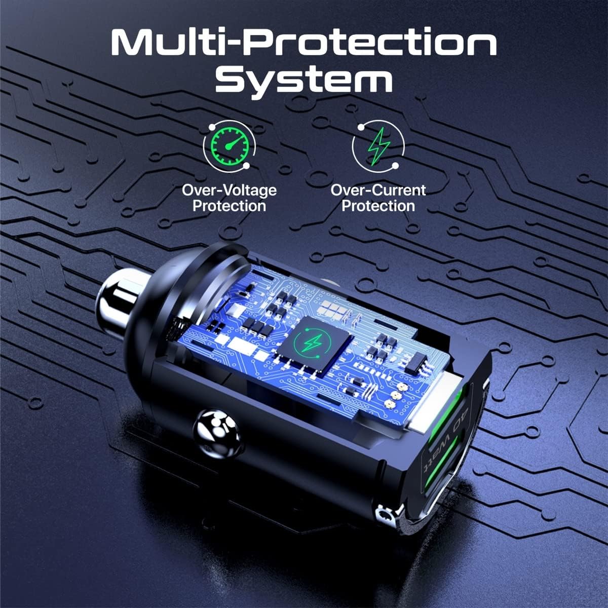 Promate USB - C Car Charger, Ultra - Compact Fast 40W Power Delivery Adapter with Dual USB - C Ports, Built - In Mini Handle, Aluminum Alloy and Short - Circuit Protection for iPhone 14, Galaxy S22,Bullet - PD40 - Al Kabayel Discount CentrePromate USB - C Car Charger, Ultra - Compact Fast 40W Power Delivery Adapter with Dual USB - C Ports, Built - In Mini Handle, Aluminum Alloy and Short - Circuit Protection for iPhone 14, Galaxy S22,Bullet - PD40Cords & AdaptersPROMATEAl Kabayel Discount Centre