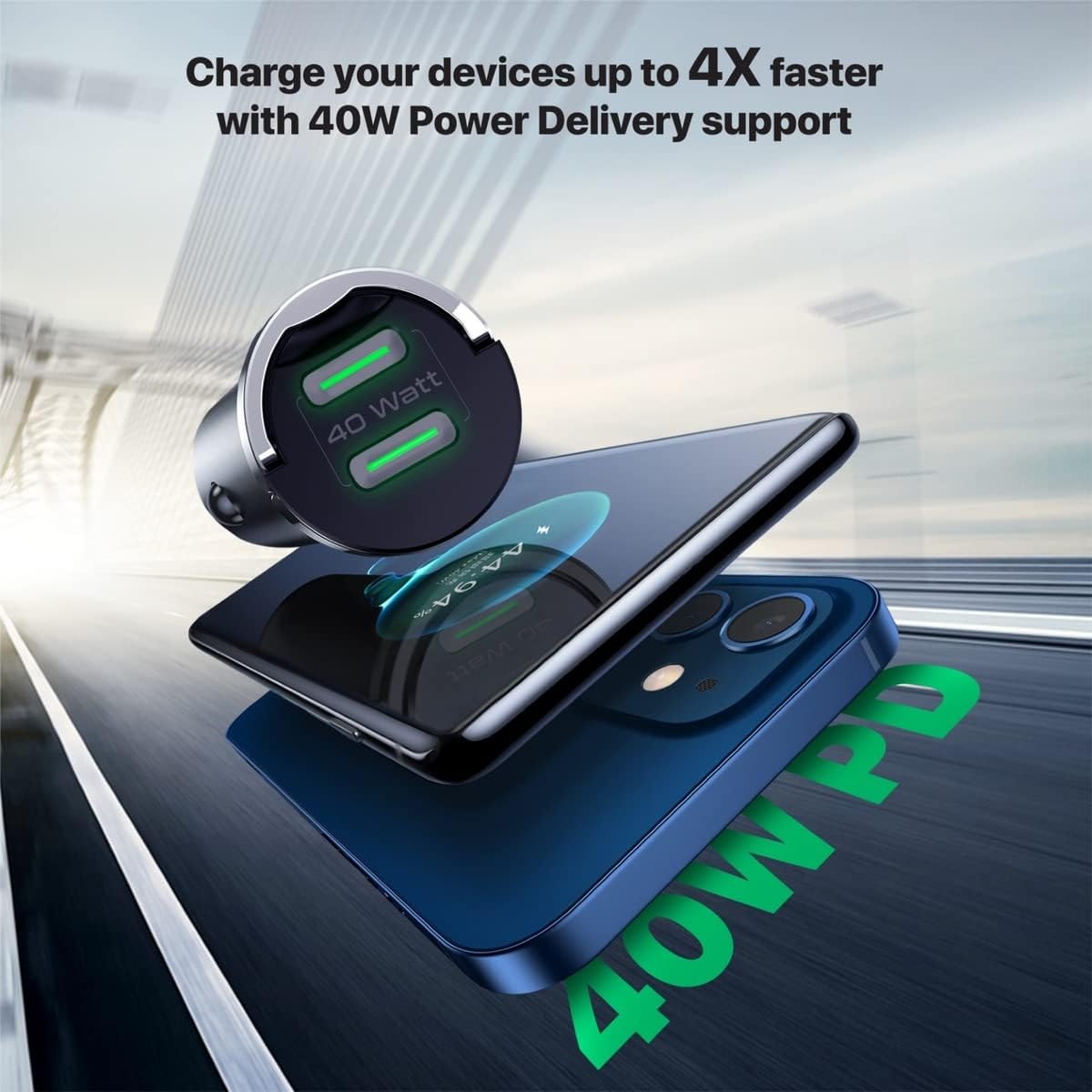 Promate USB - C Car Charger, Ultra - Compact Fast 40W Power Delivery Adapter with Dual USB - C Ports, Built - In Mini Handle, Aluminum Alloy and Short - Circuit Protection for iPhone 14, Galaxy S22,Bullet - PD40 - Al Kabayel Discount CentrePromate USB - C Car Charger, Ultra - Compact Fast 40W Power Delivery Adapter with Dual USB - C Ports, Built - In Mini Handle, Aluminum Alloy and Short - Circuit Protection for iPhone 14, Galaxy S22,Bullet - PD40Cords & AdaptersPROMATEAl Kabayel Discount Centre