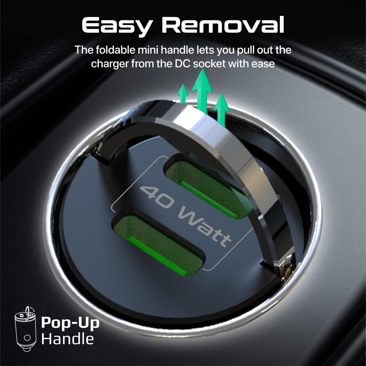 Promate USB - C Car Charger, Ultra - Compact Fast 40W Power Delivery Adapter with Dual USB - C Ports, Built - In Mini Handle, Aluminum Alloy and Short - Circuit Protection for iPhone 14, Galaxy S22,Bullet - PD40 - Al Kabayel Discount CentrePromate USB - C Car Charger, Ultra - Compact Fast 40W Power Delivery Adapter with Dual USB - C Ports, Built - In Mini Handle, Aluminum Alloy and Short - Circuit Protection for iPhone 14, Galaxy S22,Bullet - PD40Cords & AdaptersPROMATEAl Kabayel Discount Centre