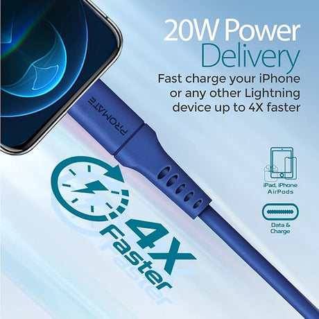 PROMATE USB - C to Lightning Cable 3meter, 20W Type - C to Lightning Soft Silicone Cord with 480 Mbps Data Sync, PowerLink - 300 - Al Kabayel Discount CentrePROMATE USB - C to Lightning Cable 3meter, 20W Type - C to Lightning Soft Silicone Cord with 480 Mbps Data Sync, PowerLink - 300Cords & AdaptersPROMATEAl Kabayel Discount Centre