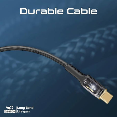 PROMATE USB - C to USB - C Cable, 1.2meter Fast - Charging 100W, LED, 480Mbps Data Sync, LucidLine - CC120 Black - Al Kabayel Discount CentrePROMATE USB - C to USB - C Cable, 1.2meter Fast - Charging 100W, LED, 480Mbps Data Sync, LucidLine - CC120 BlackCords & AdaptersPROMATEAl Kabayel Discount Centre