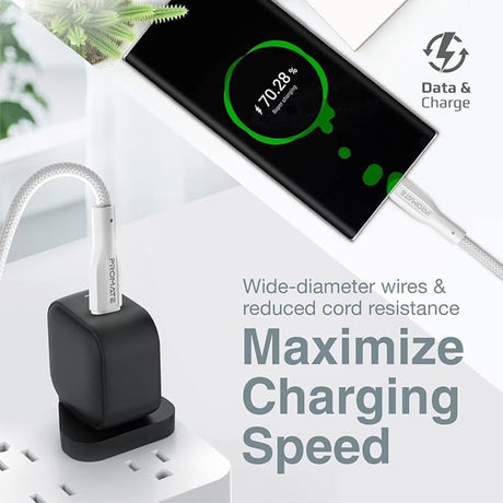 PROMATE USB - C to USB - C Cable 1meter, 60W Type - C Cable with 480Mbps Data Sync, XCord - CC White - Al Kabayel Discount CentrePROMATE USB - C to USB - C Cable 1meter, 60W Type - C Cable with 480Mbps Data Sync, XCord - CC WhiteCords & AdaptersPROMATEAl Kabayel Discount Centre