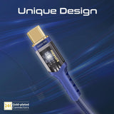 Promate USB - C to USB - C Cable, Fast - Charging 100W Power Delivery Type - C Cable with Transparent Tips, LED, 25000+ Long Bend Lifespan, 480Mbps Data Sync and 120cm Nylon Braided Cord,LucidLine - CC120 Navy - Al Kabayel Discount CentrePromate USB - C to USB - C Cable, Fast - Charging 100W Power Delivery Type - C Cable with Transparent Tips, LED, 25000+ Long Bend Lifespan, 480Mbps Data Sync and 120cm Nylon Braided Cord,LucidLine - CC120 NavyCords & AdaptersPROMATEAl Kabayel Discount Centre