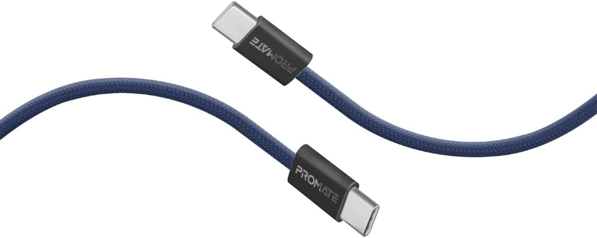 Promate USB - C to USB - C Cable, Premium 60W Power Delivery Fast Charging Cable, 480Mbps Data Sync, 200cm Anti - Tangle Nylon Braided Cord for iPhone 17, Galaxy S25, iPad Air, Dell, ECOLINE - CC200.NAVY - Al Kabayel Discount CentrePromate USB - C to USB - C Cable, Premium 60W Power Delivery Fast Charging Cable, 480Mbps Data Sync, 200cm Anti - Tangle Nylon Braided Cord for iPhone 17, Galaxy S25, iPad Air, Dell, ECOLINE - CC200.NAVYCords & AdaptersPROMATEAl Kabayel Discount Centre