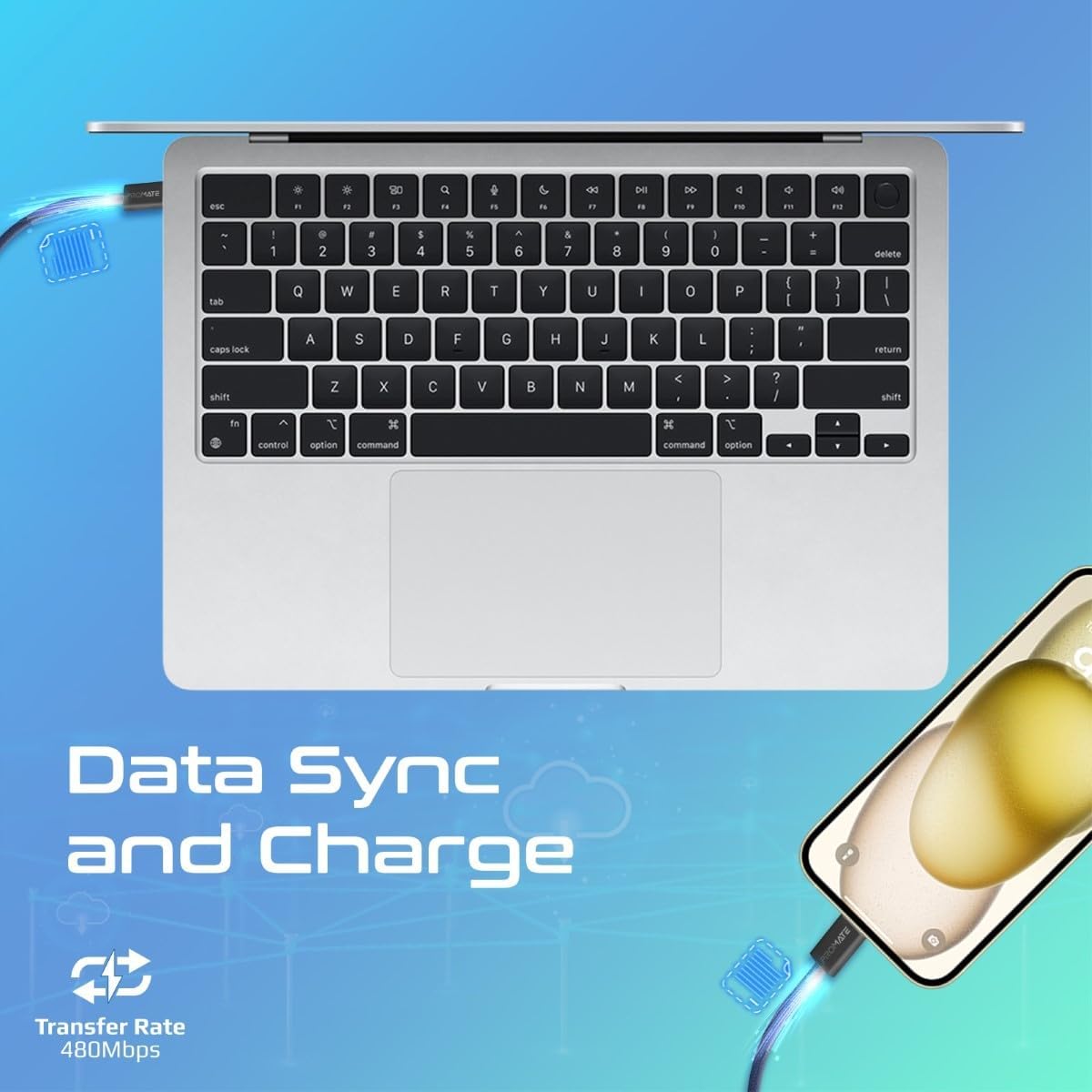 Promate USB - C to USB - C Cable, Premium 60W Power Delivery Fast Charging Cable, 480Mbps Data Sync, 200cm Anti - Tangle Nylon Braided Cord for iPhone 17, Galaxy S25, iPad Air, Dell, ECOLINE - CC200.NAVY - Al Kabayel Discount CentrePromate USB - C to USB - C Cable, Premium 60W Power Delivery Fast Charging Cable, 480Mbps Data Sync, 200cm Anti - Tangle Nylon Braided Cord for iPhone 17, Galaxy S25, iPad Air, Dell, ECOLINE - CC200.NAVYCords & AdaptersPROMATEAl Kabayel Discount Centre