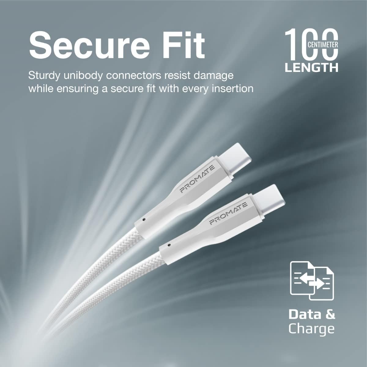 Promate USB - C to USB - C Cable, Premium 60W Power Delivery Fast Charging Type - C Cable with 480Mbps Data Sync and 100cm Anti - Tangle Silicone Cord for Galaxy S25, iPad Air, XCord - CC White - Al Kabayel Discount CentrePromate USB - C to USB - C Cable, Premium 60W Power Delivery Fast Charging Type - C Cable with 480Mbps Data Sync and 100cm Anti - Tangle Silicone Cord for Galaxy S25, iPad Air, XCord - CC WhiteCords & AdaptersPROMATEAl Kabayel Discount Centre