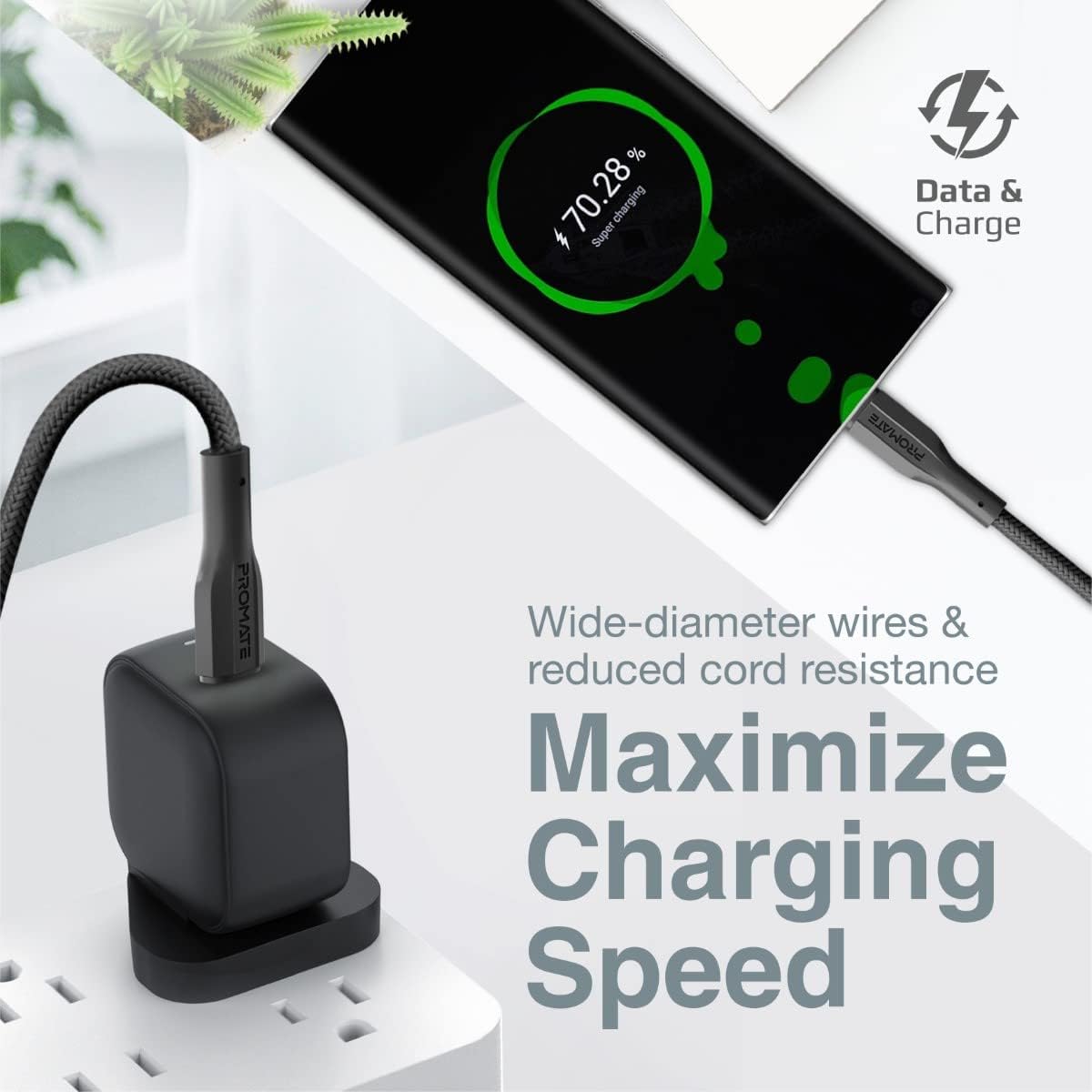 Promate USB - C to USB - C Cable, Premium 60W Power Delivery Fast Charging Type - C Cable with 480Mbps Data Sync and 100cm Anti - Tangle Silicone Cord for Galaxy S25, iPhone 17, XCord - CC Black - Al Kabayel Discount CentrePromate USB - C to USB - C Cable, Premium 60W Power Delivery Fast Charging Type - C Cable with 480Mbps Data Sync and 100cm Anti - Tangle Silicone Cord for Galaxy S25, iPhone 17, XCord - CC BlackCords & AdaptersPROMATEAl Kabayel Discount Centre