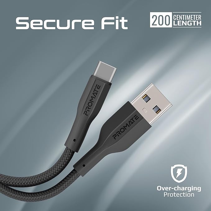 PROMATE USB to USB - C Cable, 2meter, XCord - AC200, Black - Al Kabayel Discount CentrePROMATE USB to USB - C Cable, 2meter, XCord - AC200, BlackCords & AdaptersPROMATEAl Kabayel Discount Centre