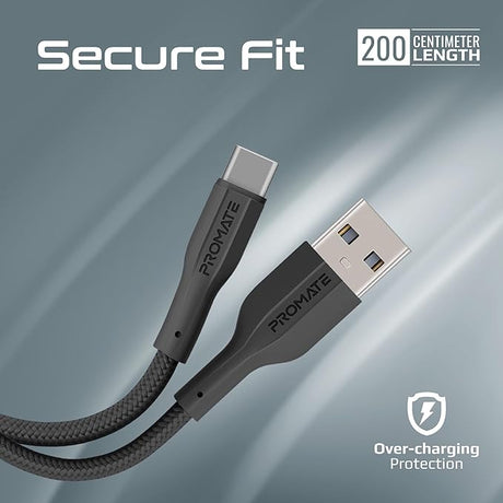 PROMATE USB to USB - C Cable, 2meter, XCord - AC200, Black - Al Kabayel Discount CentrePROMATE USB to USB - C Cable, 2meter, XCord - AC200, BlackCords & AdaptersPROMATEAl Kabayel Discount Centre