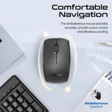 Promate Wireless Keyboard and Mouse Combo, Ergonomic Angled 2.4Ghz with 1200 DPI, Ambidextrous Mouse, Wrist Rest, Nano USB Receiver, Media Keys, for iMac, MacBook Air, ASUS, English/Arabic - Al Kabayel Discount CentrePromate Wireless Keyboard and Mouse Combo, Ergonomic Angled 2.4Ghz with 1200 DPI, Ambidextrous Mouse, Wrist Rest, Nano USB Receiver, Media Keys, for iMac, MacBook Air, ASUS, English/ArabicElectronic AppliancesPROMATEAl Kabayel Discount Centre