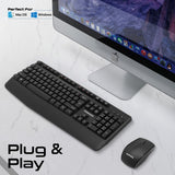 Promate Wireless Keyboard and Mouse Combo, Ergonomic Angled 2.4Ghz with 1200 DPI, Ambidextrous Mouse, Wrist Rest, Nano USB Receiver, Media Keys, for iMac, MacBook Air, ASUS, English/Arabic - Al Kabayel Discount CentrePromate Wireless Keyboard and Mouse Combo, Ergonomic Angled 2.4Ghz with 1200 DPI, Ambidextrous Mouse, Wrist Rest, Nano USB Receiver, Media Keys, for iMac, MacBook Air, ASUS, English/ArabicElectronic AppliancesPROMATEAl Kabayel Discount Centre