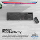 Promate Wireless Keyboard and Mouse Combo, Slim Full - Size2.4Ghz Wireless Keyboard, 1600 DPI Ambidextrous Mouse, Nano USB Receiver, Quiet Keys, Angled Kickstand for iMac, MacBook, ASUS, English/Arabic - Al Kabayel Discount CentrePromate Wireless Keyboard and Mouse Combo, Slim Full - Size2.4Ghz Wireless Keyboard, 1600 DPI Ambidextrous Mouse, Nano USB Receiver, Quiet Keys, Angled Kickstand for iMac, MacBook, ASUS, English/ArabicElectronic AppliancesPROMATEAl Kabayel Discount Centre
