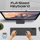 Promate Wireless Keyboard and Mouse Combo, Slim Full - Size2.4Ghz Wireless Keyboard, 1600 DPI Ambidextrous Mouse, Nano USB Receiver, Quiet Keys, Angled Kickstand for iMac, MacBook, ASUS, English/Arabic - Al Kabayel Discount CentrePromate Wireless Keyboard and Mouse Combo, Slim Full - Size2.4Ghz Wireless Keyboard, 1600 DPI Ambidextrous Mouse, Nano USB Receiver, Quiet Keys, Angled Kickstand for iMac, MacBook, ASUS, English/ArabicElectronic AppliancesPROMATEAl Kabayel Discount Centre