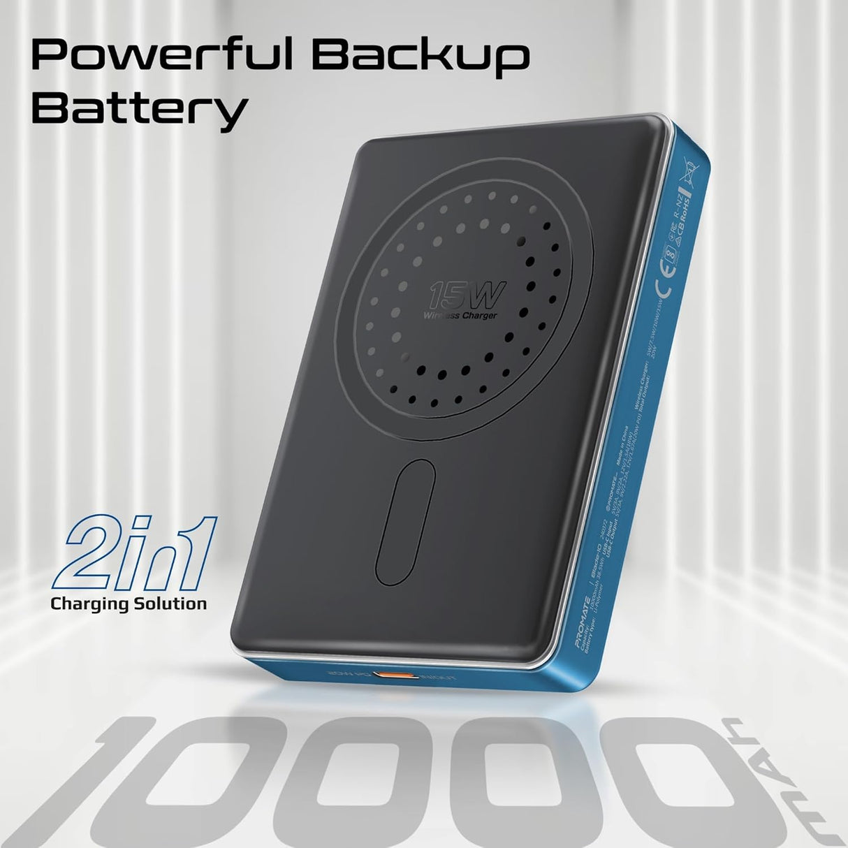 Promate Wireless Ultra - Compact 10000mAh Power Bank with Ultra - Fast 15W MagSafe Compatible Charging, Super - Fast 20W USB - C Input/Output Port Smart Battery Indicators, Blade - 10 Blue - Al Kabayel Discount CentrePromate Wireless Ultra - Compact 10000mAh Power Bank with Ultra - Fast 15W MagSafe Compatible Charging, Super - Fast 20W USB - C Input/Output Port Smart Battery Indicators, Blade - 10 BlueMobile AccessoriesPROMATEAl Kabayel Discount Centre