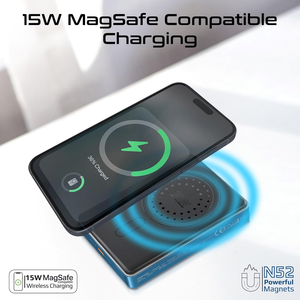 Promate Wireless Ultra - Compact 10000mAh Power Bank with Ultra - Fast 15W MagSafe Compatible Charging, Super - Fast 20W USB - C Input/Output Port Smart Battery Indicators, Blade - 10 Blue - Al Kabayel Discount CentrePromate Wireless Ultra - Compact 10000mAh Power Bank with Ultra - Fast 15W MagSafe Compatible Charging, Super - Fast 20W USB - C Input/Output Port Smart Battery Indicators, Blade - 10 BlueMobile AccessoriesPROMATEAl Kabayel Discount Centre