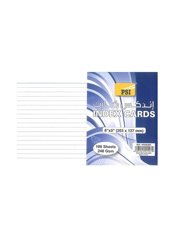 Psi Index Card 8X5" 100Pcs - Al Kabayel Discount CentrePsi Index Card 8X5" 100PcsNotebooks & Writing PadsPSIAl Kabayel Discount Centre
