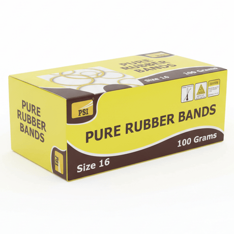 PSI Pure Rubber Bands – Size 16 | 100 Grams - Al Kabayel Discount CentrePSI Pure Rubber Bands – Size 16 | 100 GramsPaper Clips, Staples & FastenersPSIAl Kabayel Discount Centre
