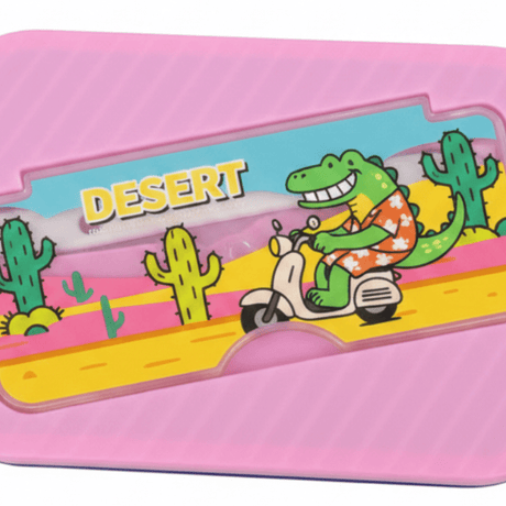 Purple & Pink Desert Adventure Kids Plastic Lunch Box with Spoon & Fork – 20×13 cm - Al Kabayel Discount CentrePurple & Pink Desert Adventure Kids Plastic Lunch Box with Spoon & Fork – 20×13 cmLunch BoxAKDCAl Kabayel Discount Centre