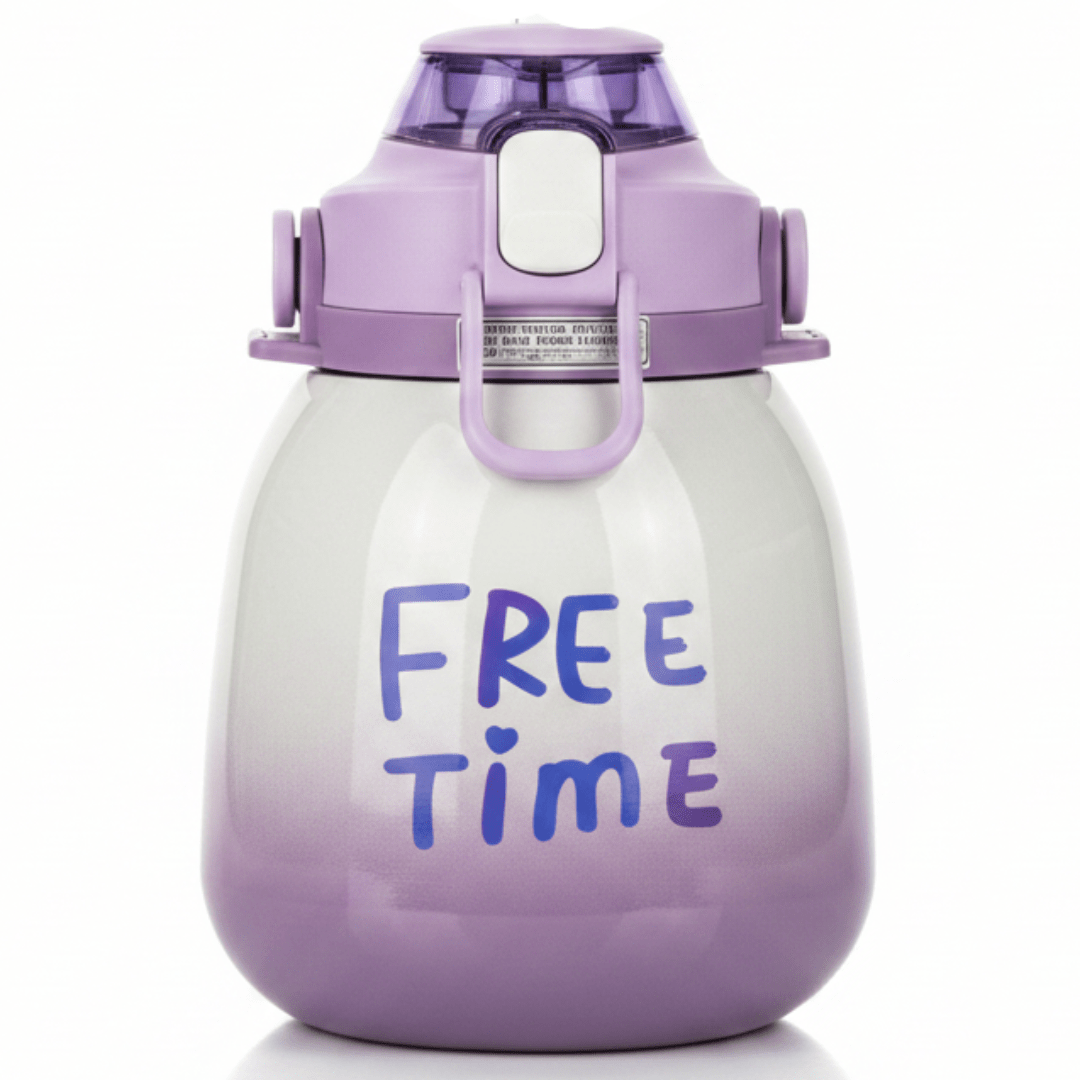 Purple & White Stainless Steel Vacuum Water Bottle with Blue Handle 1000ml - Al Kabayel Discount CentrePurple & White Stainless Steel Vacuum Water Bottle with Blue Handle 1000mlWater BottlesAKDCAl Kabayel Discount Centre