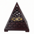 Pyramid Incense Burner — Dark Mahogany Wood with Gold Brass Cup | 14×11cm - Al Kabayel Discount CentrePyramid Incense Burner — Dark Mahogany Wood with Gold Brass Cup | 14×11cmIncense BurnerAKDCAl Kabayel Discount Centre