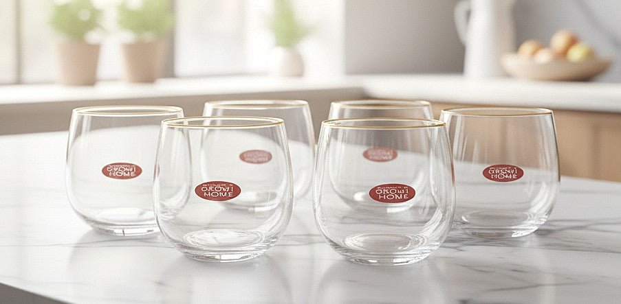 QING PING GUO 6 - Piece 500ml Moonlight Glass Water Cup Set – Premium Clear Glasses for Home & Parties - Al Kabayel Discount CentreQING PING GUO 6 - Piece 500ml Moonlight Glass Water Cup Set – Premium Clear Glasses for Home & PartiesDrinkware SetsQING PING GUOAl Kabayel Discount Centre