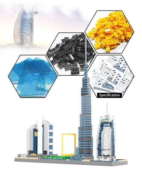 QS08 Buliding Blocks Playset, Dubai Building Collection 3000+ pieces, 32cm*8cm*36cm - Al Kabayel Discount CentreQS08 Buliding Blocks Playset, Dubai Building Collection 3000+ pieces, 32cm*8cm*36cmBuilding ToysQS08Al Kabayel Discount Centre
