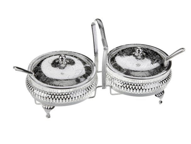 Queen Anne Double Jam With Lids/Spoon Silver Plate 14.6 X12 X 25.7cm Queen Anne English Silver Plate - Al Kabayel Discount CentreQueen Anne Double Jam With Lids/Spoon Silver Plate 14.6 X12 X 25.7cm Queen Anne English Silver PlateStylish ServewareQUEEN ANNEAl Kabayel Discount Centre