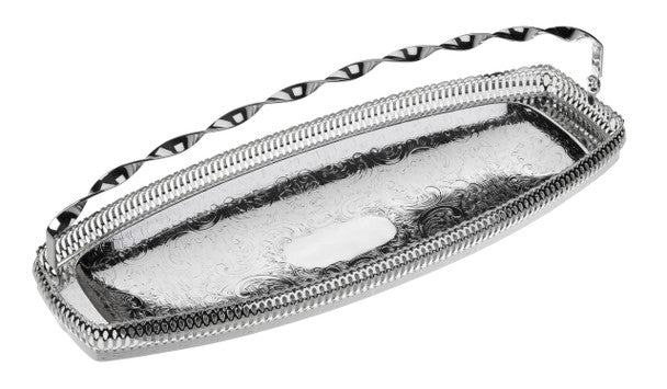 Queen Anne Gallery Sandwich Tray/Swing Handle 14 X 15.24 X 40cm English Silver Plate  - Al Kabayel Discount CentreQueen Anne Gallery Sandwich Tray/Swing Handle 14 X 15.24 X 40cm English Silver Plate Stylish ServewareQUEEN ANNEAl Kabayel Discount Centre