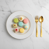 Queens White Ceramic Dessert Plate with Golden Rim | 7.5 Inch | Premium Tableware - Al Kabayel Discount CentreQueens White Ceramic Dessert Plate with Golden Rim | 7.5 Inch | Premium TablewarePlatesQUEENSAl Kabayel Discount Centre