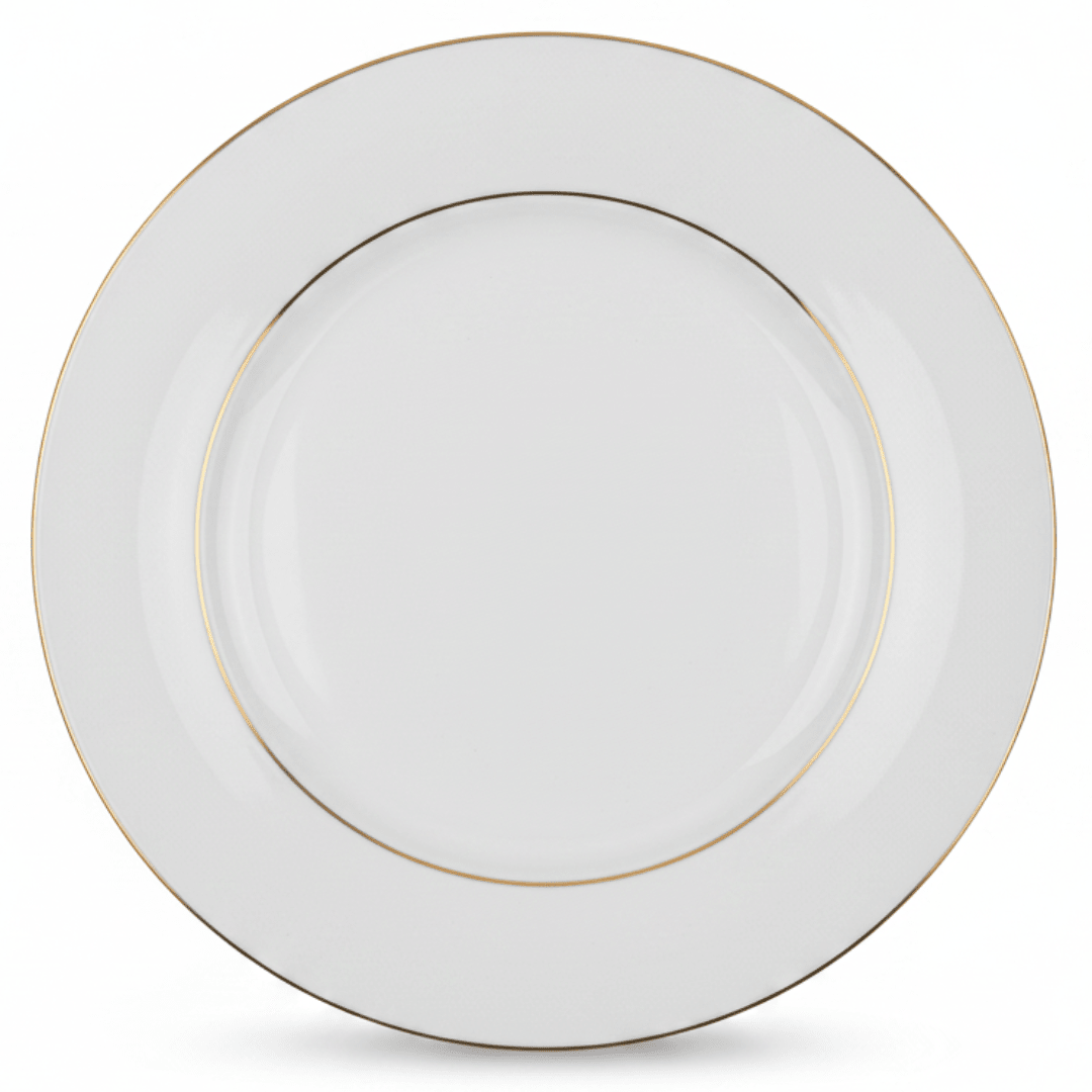 Queens White Ceramic Dessert Plate with Golden Rim | 7.5 Inch | Premium Tableware - Al Kabayel Discount CentreQueens White Ceramic Dessert Plate with Golden Rim | 7.5 Inch | Premium TablewarePlatesQUEENSAl Kabayel Discount Centre
