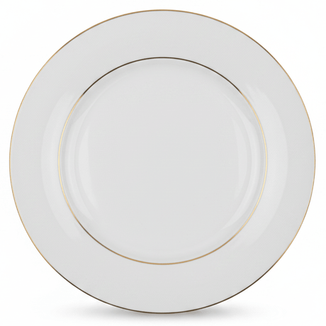 Queens White Ceramic Dessert Plate with Golden Rim | 7.5 Inch | Premium Tableware - Al Kabayel Discount CentreQueens White Ceramic Dessert Plate with Golden Rim | 7.5 Inch | Premium TablewarePlatesQUEENSAl Kabayel Discount Centre