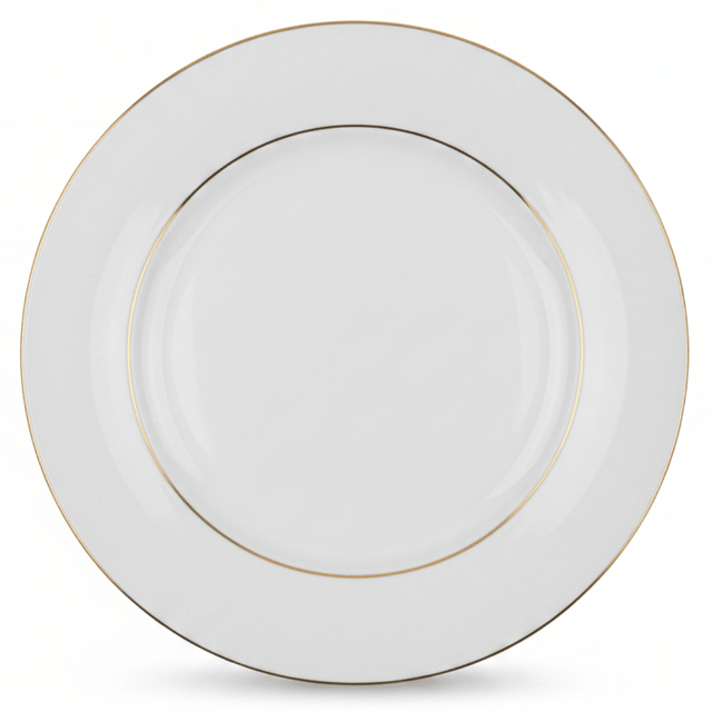 Queens White Ceramic Dessert Plate with Golden Rim | 7.5 Inch | Premium Tableware - Al Kabayel Discount CentreQueens White Ceramic Dessert Plate with Golden Rim | 7.5 Inch | Premium TablewarePlatesQUEENSAl Kabayel Discount Centre