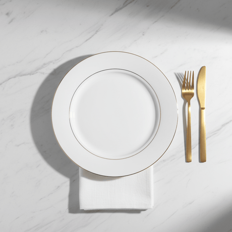 Queens White Ceramic Dinner Plate with Golden Rim — 10.5 Inch - Al Kabayel Discount CentreQueens White Ceramic Dinner Plate with Golden Rim — 10.5 InchPlatesQUEENSAl Kabayel Discount Centre
