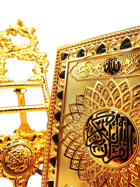 Quran Box With Stand Golden Black Small 17x12cm - Al Kabayel Discount CentreQuran Box With Stand Golden Black Small 17x12cmHome Décor AccentsAKDCAl Kabayel Discount Centre