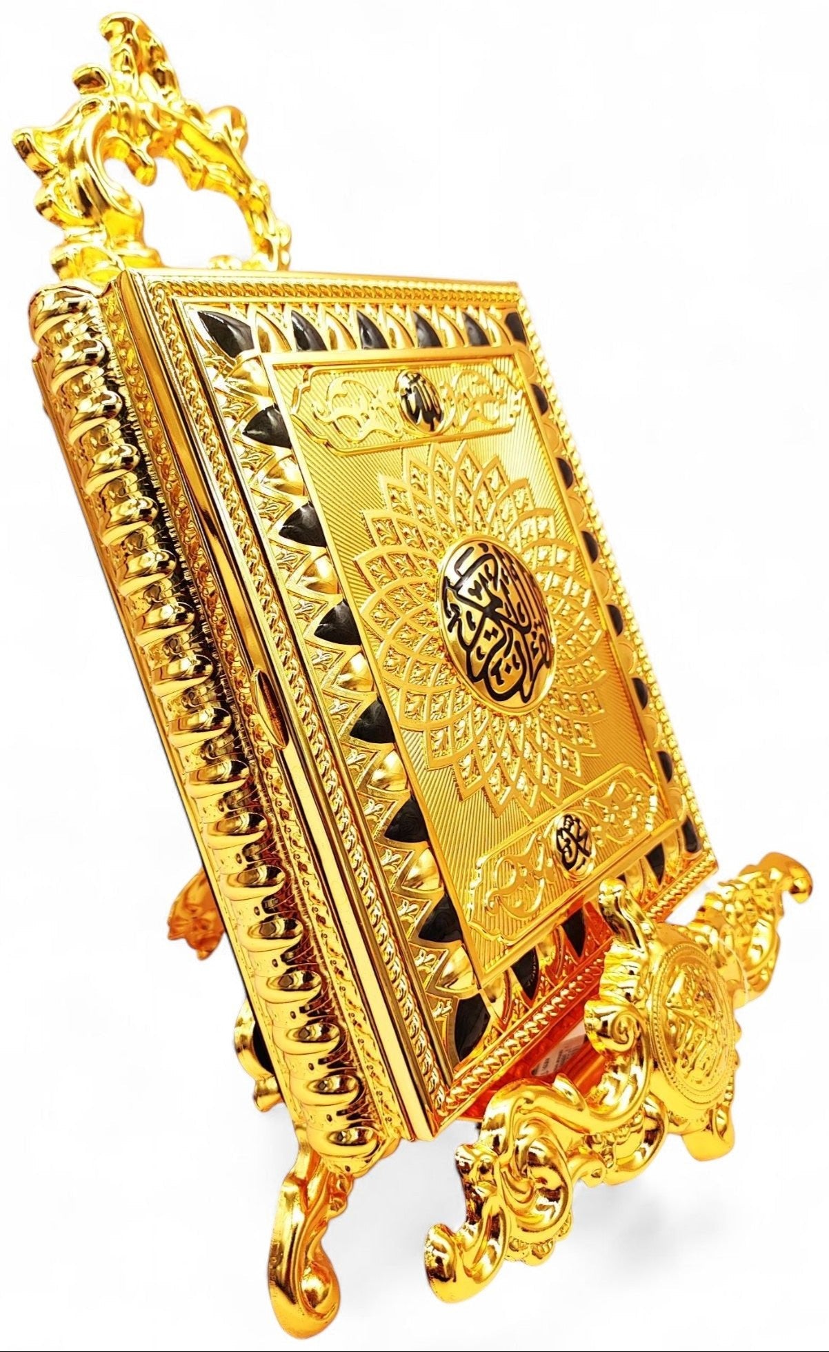 Quran Box With Stand Golden Black Small 17x12cm - Al Kabayel Discount CentreQuran Box With Stand Golden Black Small 17x12cmHome Décor AccentsAKDCAl Kabayel Discount Centre