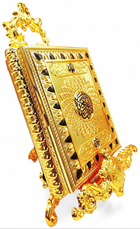 Quran Box With Stand Golden Black Small 17x12cm - Al Kabayel Discount CentreQuran Box With Stand Golden Black Small 17x12cmHome Décor AccentsAKDCAl Kabayel Discount Centre