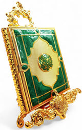 Quran Box With Stand Golden Green Medium 22x17cm - Al Kabayel Discount CentreQuran Box With Stand Golden Green Medium 22x17cmHome Décor AccentsAKDCAl Kabayel Discount Centre