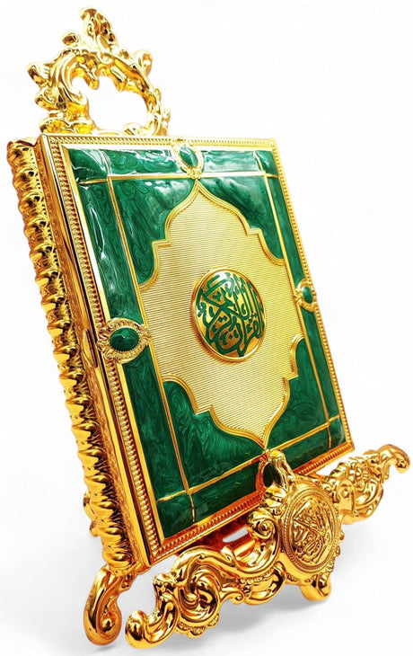 Quran Box With Stand Golden Green Medium 22x17cm - Al Kabayel Discount CentreQuran Box With Stand Golden Green Medium 22x17cmHome Décor AccentsAKDCAl Kabayel Discount Centre