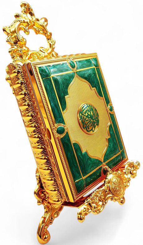 Quran Box With Stand Golden Green Small 17x12cm - Al Kabayel Discount CentreQuran Box With Stand Golden Green Small 17x12cmHome Décor AccentsAKDCAl Kabayel Discount Centre