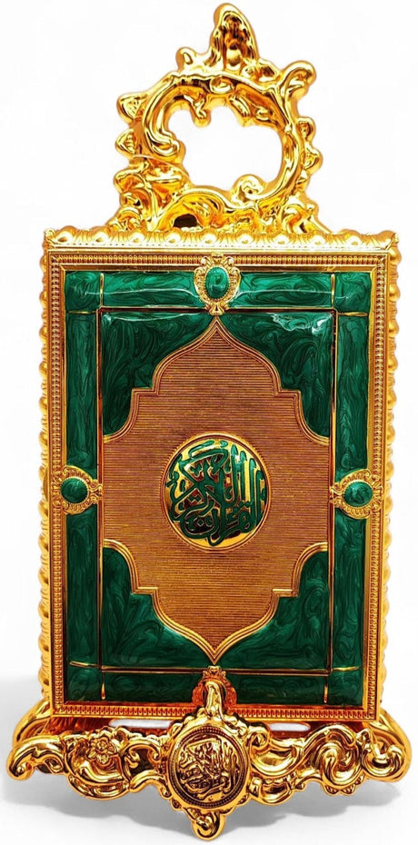 Quran Box With Stand Golden Green Small 17x12cm - Al Kabayel Discount CentreQuran Box With Stand Golden Green Small 17x12cmHome Décor AccentsAKDCAl Kabayel Discount Centre