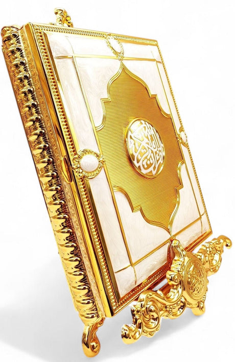 Quran Box With Stand Golden White Large 27x20cm - Al Kabayel Discount CentreQuran Box With Stand Golden White Large 27x20cmHome Décor AccentsAKDCAl Kabayel Discount Centre
