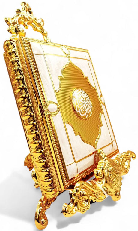 Quran Box With Stand Golden White Medium 22x17cm - Al Kabayel Discount CentreQuran Box With Stand Golden White Medium 22x17cmHome Décor AccentsAKDCAl Kabayel Discount Centre