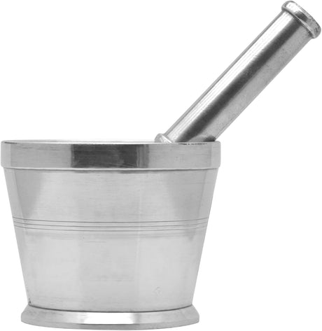 Raj Aluminium Mortar With Stand, Silver, RAM003, Garlic Crusher Manual Spices Grinder Chutney Maker Ideal for Ginger Garlic, Herbs Grinder - 12CM - Al Kabayel Discount CentreRaj Aluminium Mortar With Stand, Silver, RAM003, Garlic Crusher Manual Spices Grinder Chutney Maker Ideal for Ginger Garlic, Herbs Grinder - 12CMKitchen Utensils & GadgetsRAJAl Kabayel Discount Centre