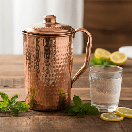 Raj Copper Water Jug No.2 – 16 x 9 cm Serving Pitcher TCJ002 - Al Kabayel Discount CentreRaj Copper Water Jug No.2 – 16 x 9 cm Serving Pitcher TCJ002JugsRAJAl Kabayel Discount Centre