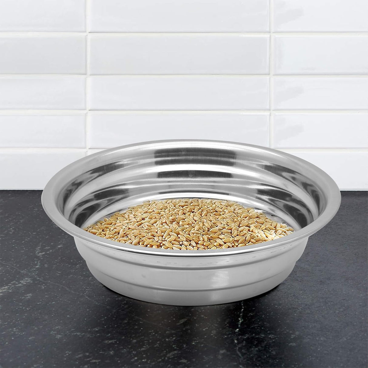 Raj Stainless Steel Boya Colander Silver SSB017 - 34CM - Al Kabayel Discount CentreRaj Stainless Steel Boya Colander Silver SSB017 - 34CMKitchen Utensils & GadgetsRAJAl Kabayel Discount Centre