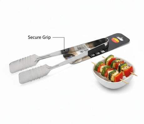 RAJ Stainless Steel Bread & Toast Tongs – Heat - Resistant Serving Tool for Kitchen, BBQ & Buffet - Al Kabayel Discount CentreRAJ Stainless Steel Bread & Toast Tongs – Heat - Resistant Serving Tool for Kitchen, BBQ & BuffetKitchen Utensils & GadgetsRAJAl Kabayel Discount Centre